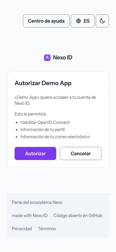 2 — Autoriza tus aplicaciones